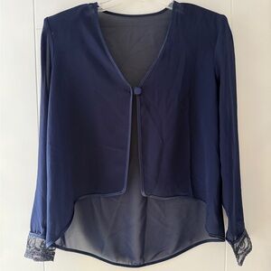 Elegant Navy Blue Women's Top